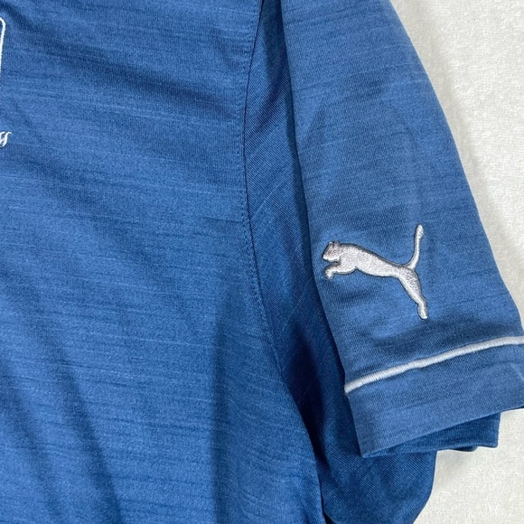 Puma Men's TPC Sawgrass Size Medium Blue Polo Golf Shirt - Picture 6 of 9